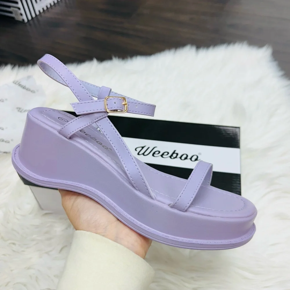 Purple platform sandal wedge - Picture 3 of 5